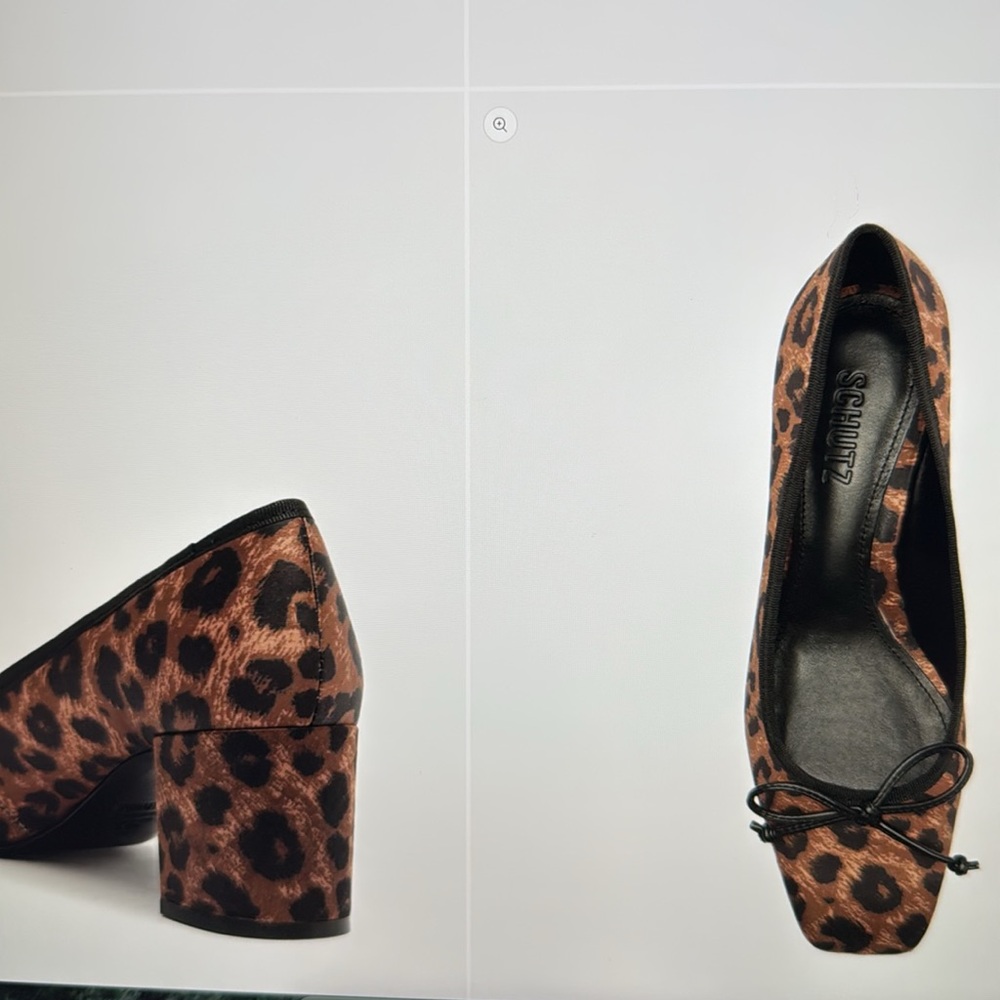 NWT SCHUTZ ARISSA BLOCK LEOPARD SATIN PUMP. 37/7 - Picture 8 of 9
